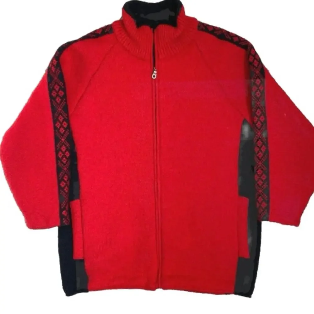 NORSKWEAR 100% Wool Full Zip Cardigan Sweater Jacket Vintage Unisex Size Small‎ - Picture 4 of 14